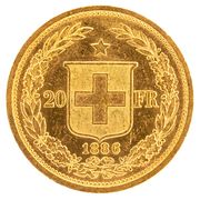 Gold Helvetia 20 FR.