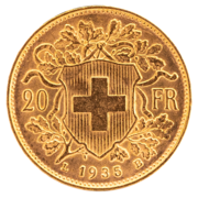Goldvreneli 20 FR. Jahrgang 1935 LB
