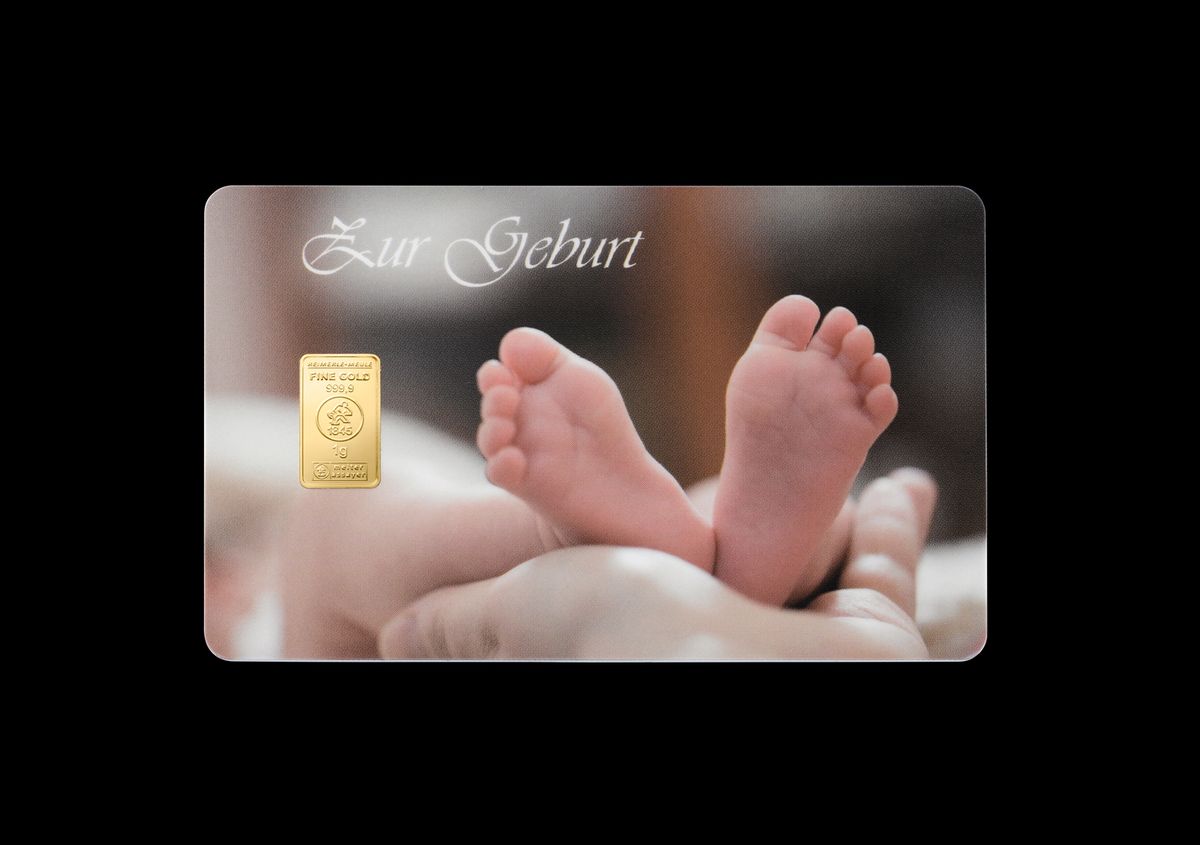 Gramm Goldbarren Geschenkbarren Zur Geburt Swissgoldshop